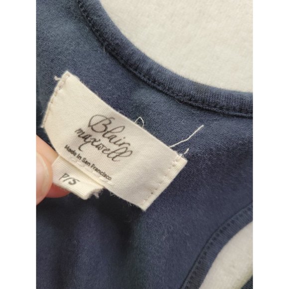 Blair Maxwell Womens Small Runway Ruched Dress Sleeveless Lady Navy Camo Fitted - Picture 5 of 7